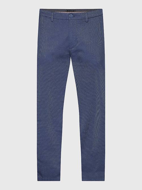 Tommy Hilfiger Bleecker Basket Weave Slim Fit Chinos Broek Heren Blauw | TH159DCO