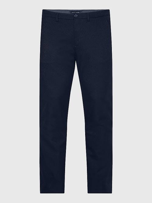 Tommy Hilfiger Bleecker Basket Weave Slim Fit Chinos Broek Heren Blauw | TH794CGN