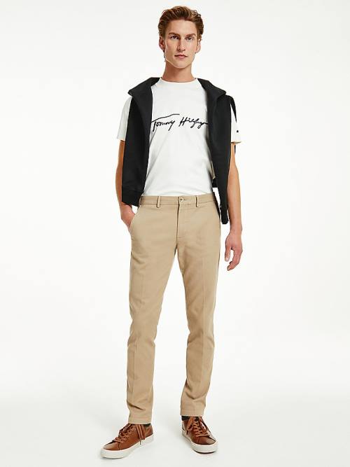 Tommy Hilfiger Bleecker Pressed Slim Fit Broek Heren Beige | TH685ZDC