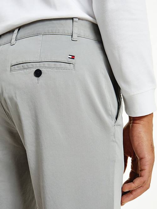 Tommy Hilfiger Bleecker Satin Slim Fit Chinos Broek Heren Grijs | TH294CKS