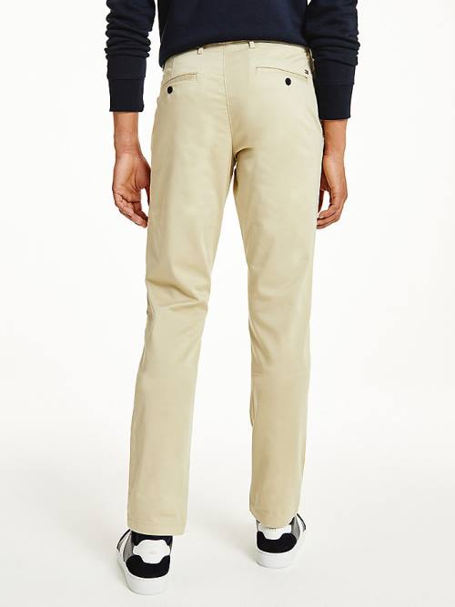 Tommy Hilfiger Bleecker Satin Slim Fit Chinos Broek Heren Khaki | TH302GPA