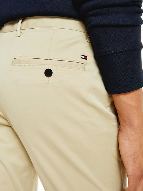 Tommy Hilfiger Bleecker Satin Slim Fit Chinos Broek Heren Khaki | TH302GPA