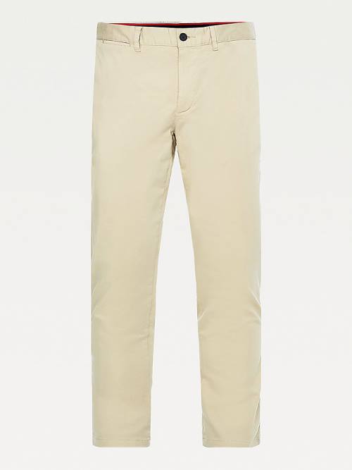 Tommy Hilfiger Bleecker Satin Slim Fit Chinos Broek Heren Khaki | TH302GPA