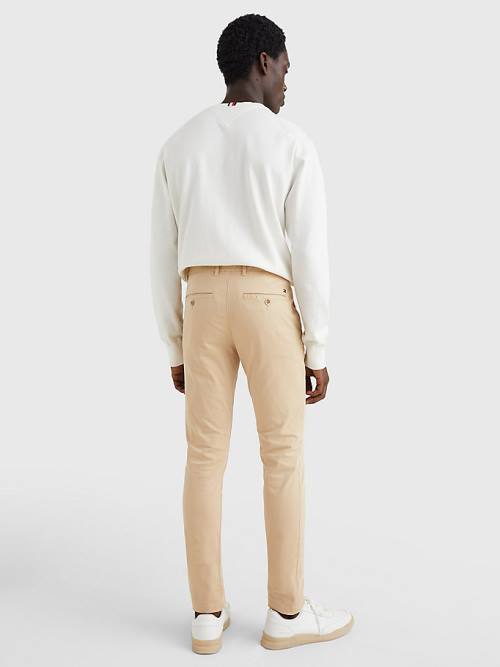 Tommy Hilfiger Bleecker Satin Slim Fit Chinos Broek Heren Beige | TH341WZX