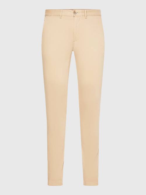 Tommy Hilfiger Bleecker Satin Slim Fit Chinos Broek Heren Beige | TH341WZX