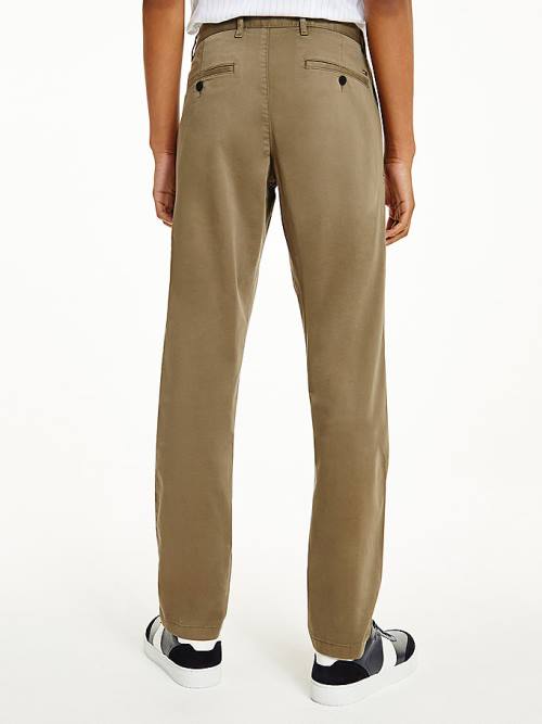 Tommy Hilfiger Bleecker Satin Slim Fit Chinos Broek Heren Bruin | TH384DKN