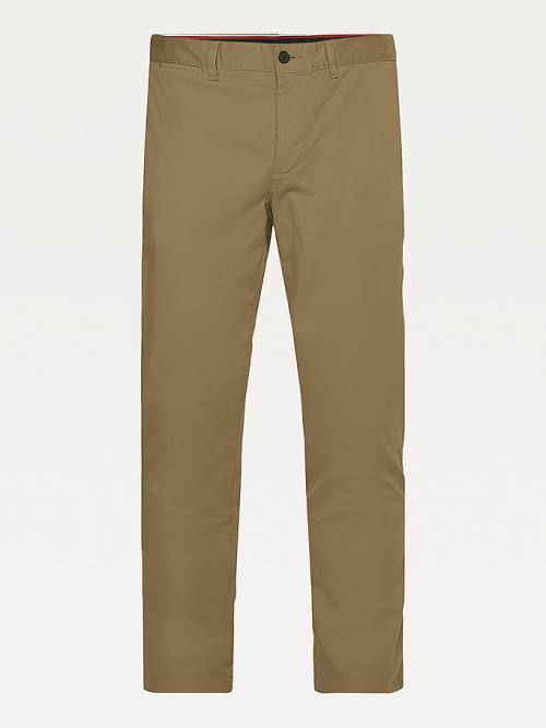 Tommy Hilfiger Bleecker Satin Slim Fit Chinos Broek Heren Bruin | TH384DKN