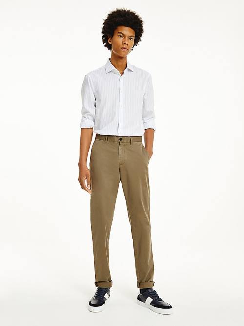 Tommy Hilfiger Bleecker Satin Slim Fit Chinos Broek Heren Bruin | TH384DKN