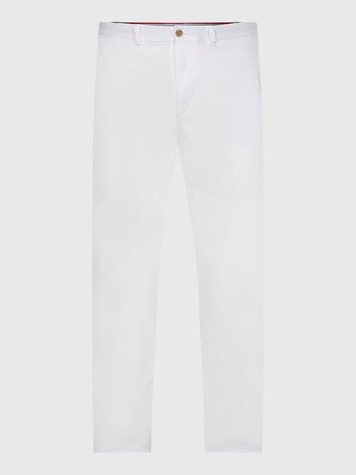 Tommy Hilfiger Bleecker Satin Slim Fit Chinos Broek Heren Wit | TH639YUH