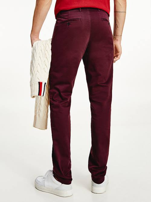 Tommy Hilfiger Bleecker Satin Slim Fit Chinos Broek Heren Rood | TH732CAU