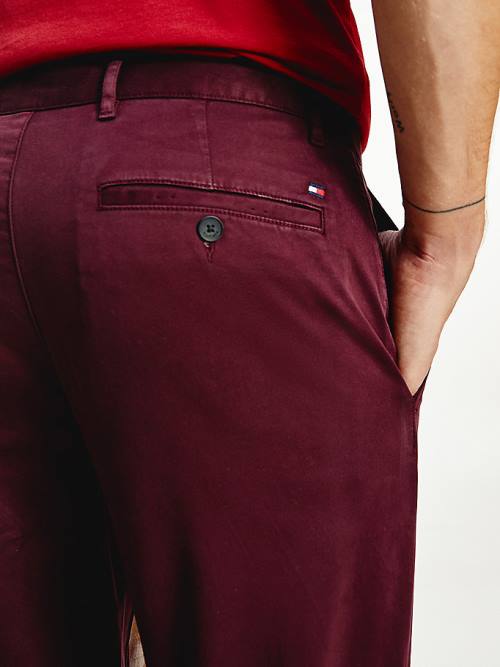 Tommy Hilfiger Bleecker Satin Slim Fit Chinos Broek Heren Rood | TH732CAU