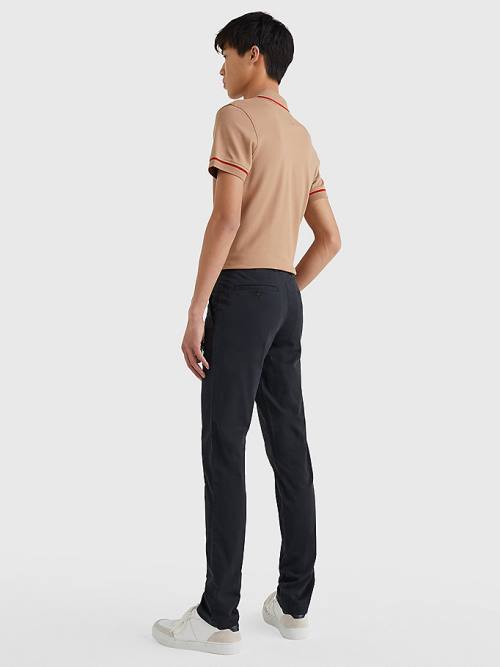 Tommy Hilfiger Bleecker Satin Slim Fit Chinos Broek Heren Zwart | TH756BFV