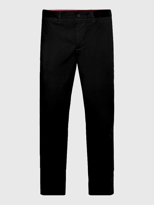 Tommy Hilfiger Bleecker Satin Slim Fit Chinos Broek Heren Zwart | TH756BFV