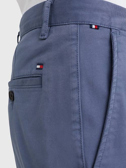 Tommy Hilfiger Bleecker Satin Slim Fit Chinos Broek Heren Blauw | TH875AZO