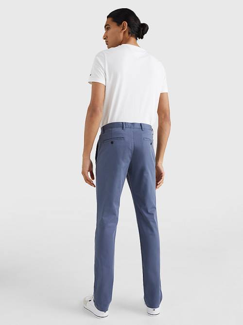 Tommy Hilfiger Bleecker Satin Slim Fit Chinos Broek Heren Blauw | TH875AZO