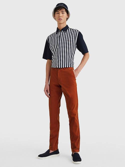 Tommy Hilfiger Bleecker Satin Slim Fit Chinos Broek Heren Rood | TH902SME