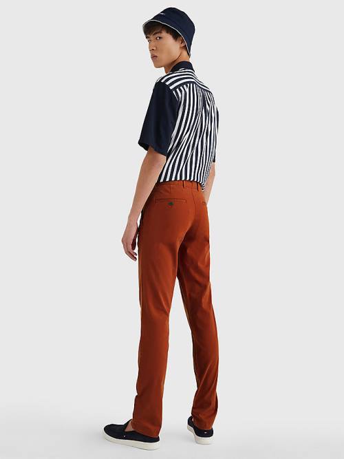 Tommy Hilfiger Bleecker Satin Slim Fit Chinos Broek Heren Rood | TH902SME