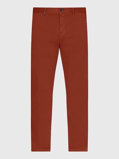 Tommy Hilfiger Bleecker Satin Slim Fit Chinos Broek Heren Rood | TH902SME