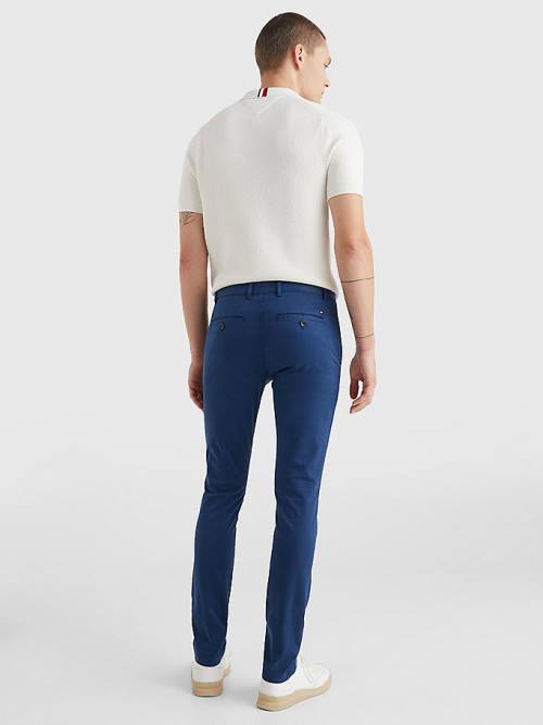 Tommy Hilfiger Bleecker Satin Slim Fit Chinos Broek Heren Blauw | TH912RZC