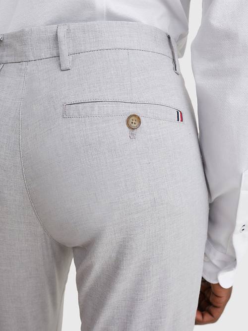 Tommy Hilfiger Bleecker Wool Look Slim Fit Broek Heren Grijs | TH082EKC