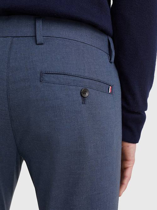 Tommy Hilfiger Bleecker Wool Look Slim Fit Broek Heren Blauw | TH709KVE