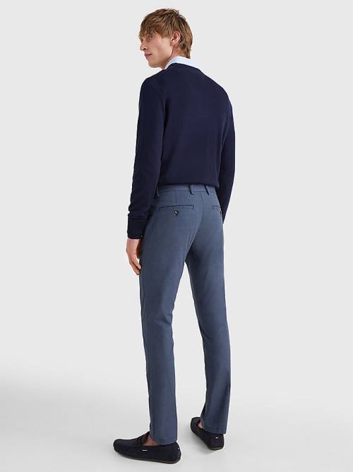 Tommy Hilfiger Bleecker Wool Look Slim Fit Broek Heren Blauw | TH709KVE