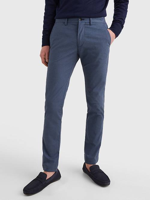 Tommy Hilfiger Bleecker Wool Look Slim Fit Broek Heren Blauw | TH709KVE