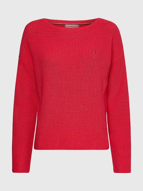 Tommy Hilfiger Boot Neck Relaxed Fit Jumper Truien Dames Roze | TH059ZLB