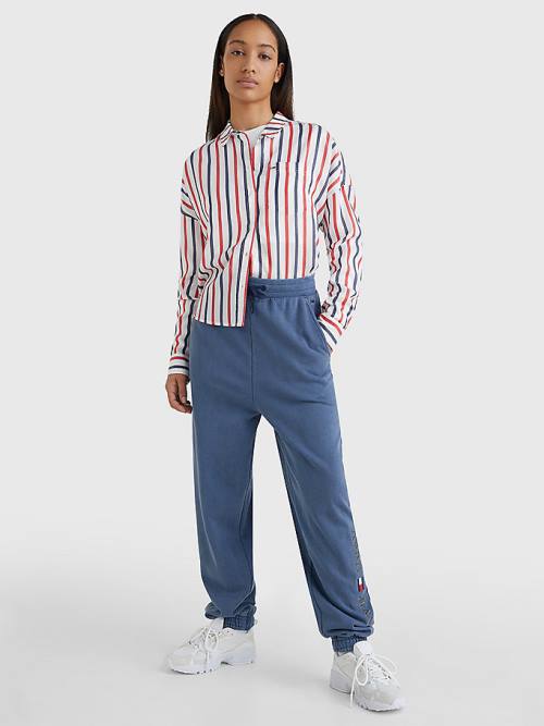 Tommy Hilfiger Boxy Stripe Overhemd Dames Wit | TH746PKR