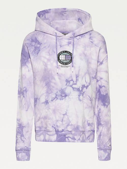 Tommy Hilfiger Boxy Tie-Dye Hoodie Dames Paars | TH145MRZ