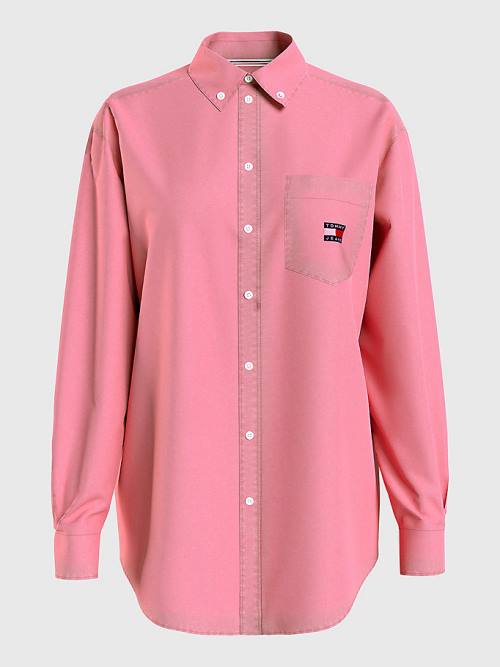 Tommy Hilfiger Boyfriend Fit Overhemd Dames Roze | TH371JHU