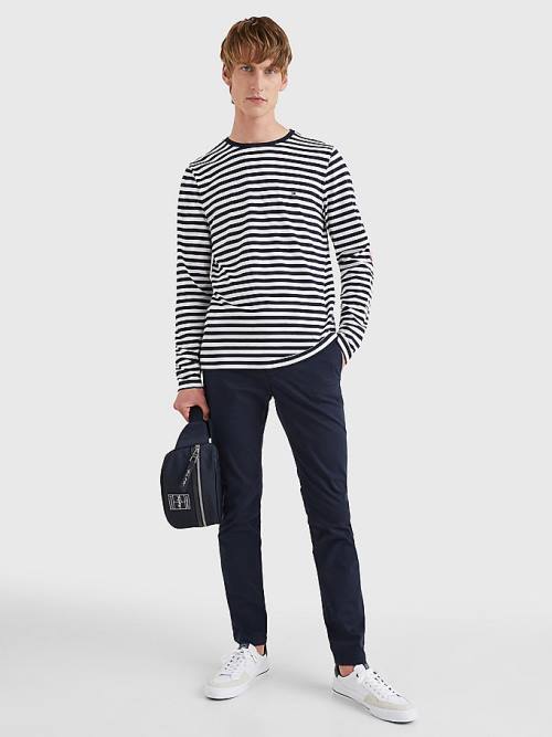 Tommy Hilfiger Breton Stripe Long Sleeve T-shirts Heren Blauw | TH258UEC