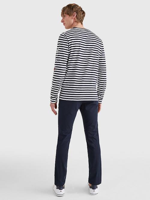 Tommy Hilfiger Breton Stripe Long Sleeve T-shirts Heren Blauw | TH258UEC