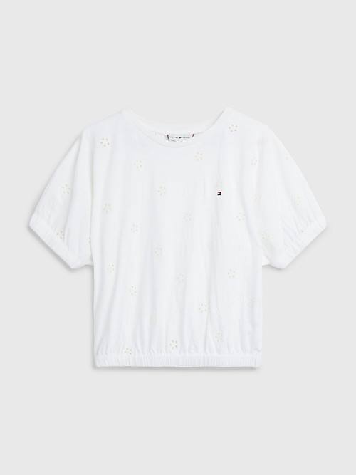 Tommy Hilfiger Broderie Anglaise T-shirts Meisjes Wit | TH915NEA