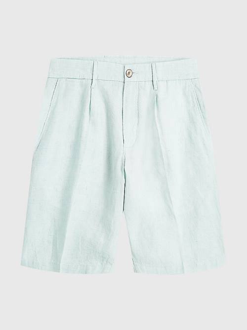 Tommy Hilfiger Brooklyn Double-Dyed Linen Korte Broek Heren Groen | TH784ZUA