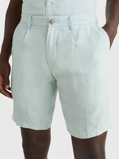 Tommy Hilfiger Brooklyn Double-Dyed Linen Korte Broek Heren Groen | TH784ZUA