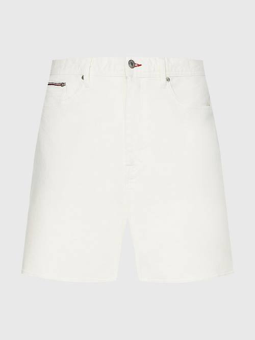 Tommy Hilfiger Brooklyn White Denim Shorts Jeans Heren Denim | TH873XLB