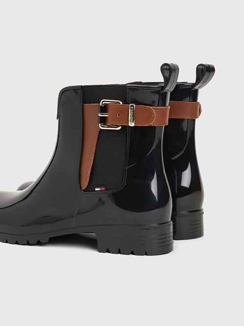 Tommy Hilfiger Buckled Ankle Wellies Laarzen Dames Zwart | TH973GCZ