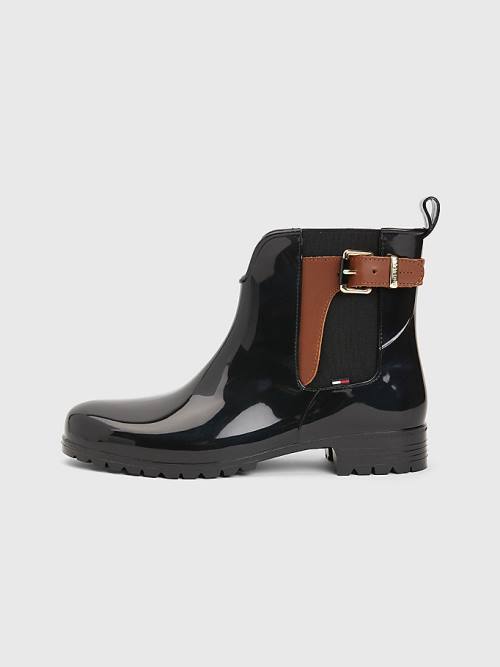 Tommy Hilfiger Buckled Ankle Wellies Laarzen Dames Zwart | TH973GCZ