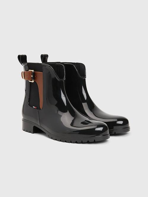 Tommy Hilfiger Buckled Ankle Wellies Laarzen Dames Zwart | TH973GCZ