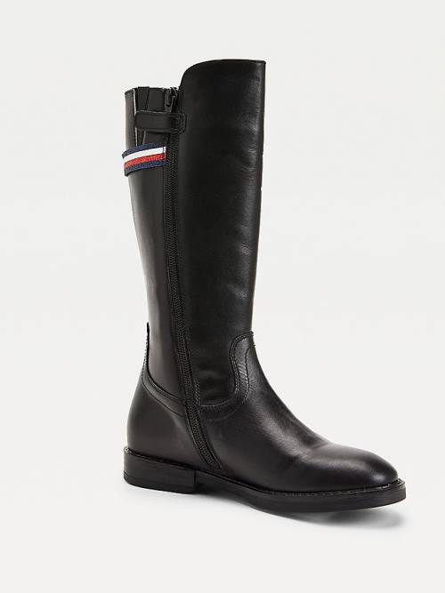 Tommy Hilfiger Calf Leren Laarzen Meisjes Zwart | TH953WSF