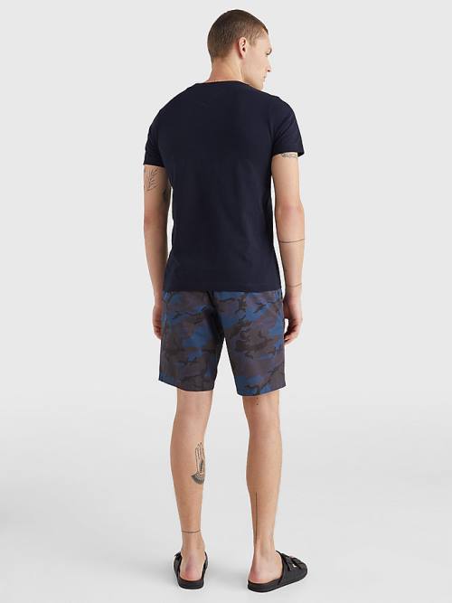 Tommy Hilfiger Camo Graphic Logo T-shirts Heren Blauw | TH719LAT