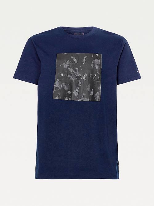 Tommy Hilfiger Camo Graphic Relaxed Fit T-shirts Heren Blauw | TH897PYE