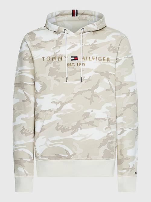 Tommy Hilfiger Camo Logo Hoodie Heren Wit | TH809OFC