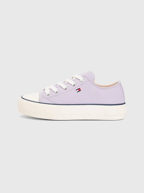 Tommy Hilfiger Canvas Chunky Low-Top Sneakers Meisjes Paars | TH584JSC