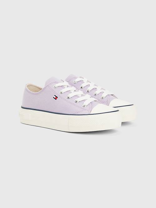 Tommy Hilfiger Canvas Chunky Low-Top Sneakers Meisjes Paars | TH584JSC