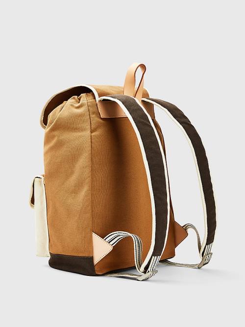 Tommy Hilfiger Canvas Flap Backpack Tassen Heren Khaki | TH728ZDF