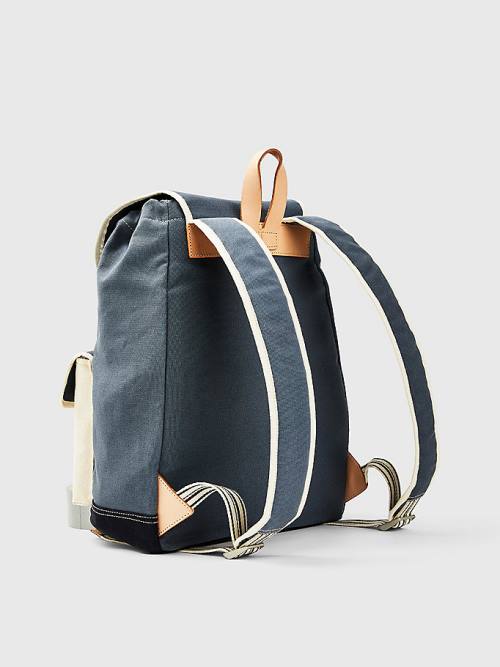 Tommy Hilfiger Canvas Flap Backpack Tassen Heren Blauw | TH840XZP