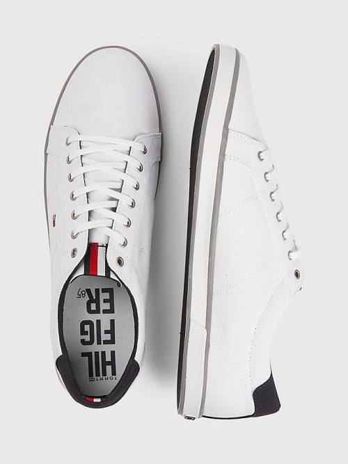 Tommy Hilfiger Canvas Kanten Up Sneakers Heren Wit | TH142YJI