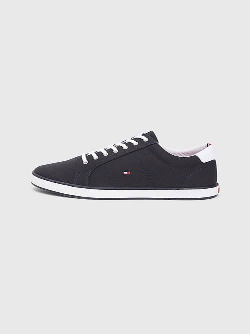 Tommy Hilfiger Canvas Kanten Up Sneakers Heren Blauw | TH530LKX